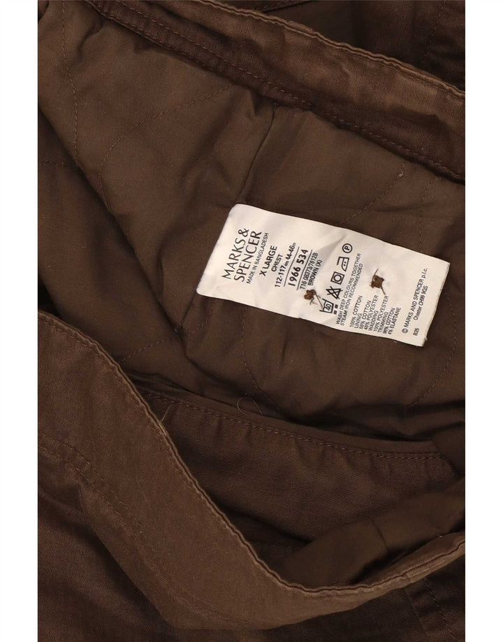 Giacca militare da uomo Marks & Spencer UK 42 XL cotone marrone