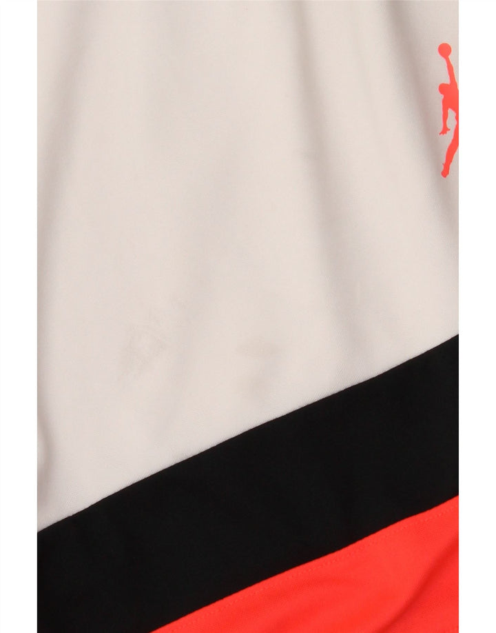 Pantaloncini sportivi Jordan da uomo, poliestere color block bianco medio