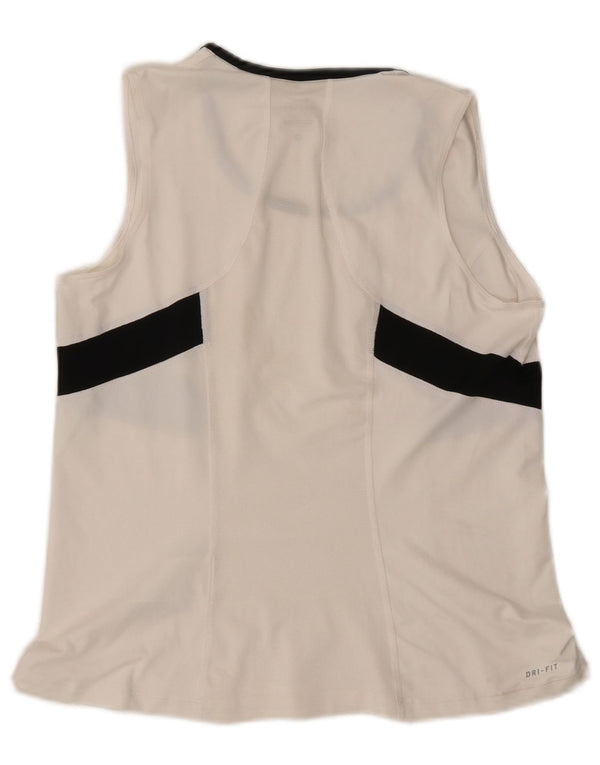 Canotta Nike Dri Fit da donna UK 18 XL Poliestere color block bianco