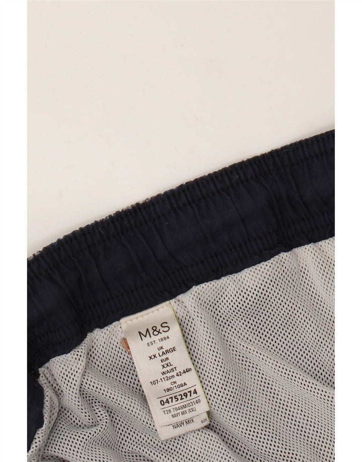 Pantaloncini da bagno da uomo Marks & Spencer 2XL cotone a quadri blu