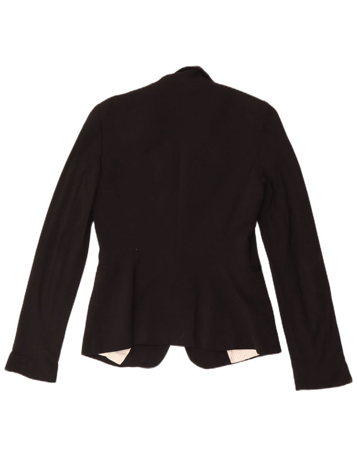 Giacca blazer a 1 bottone da donna Zara UK 10 piccola viscosa nera