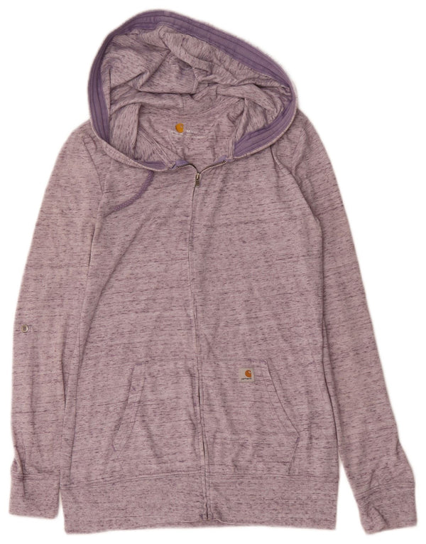 Maglione con cappuccio e zip da donna Carhartt US 8/10 cotone screziato viola medio