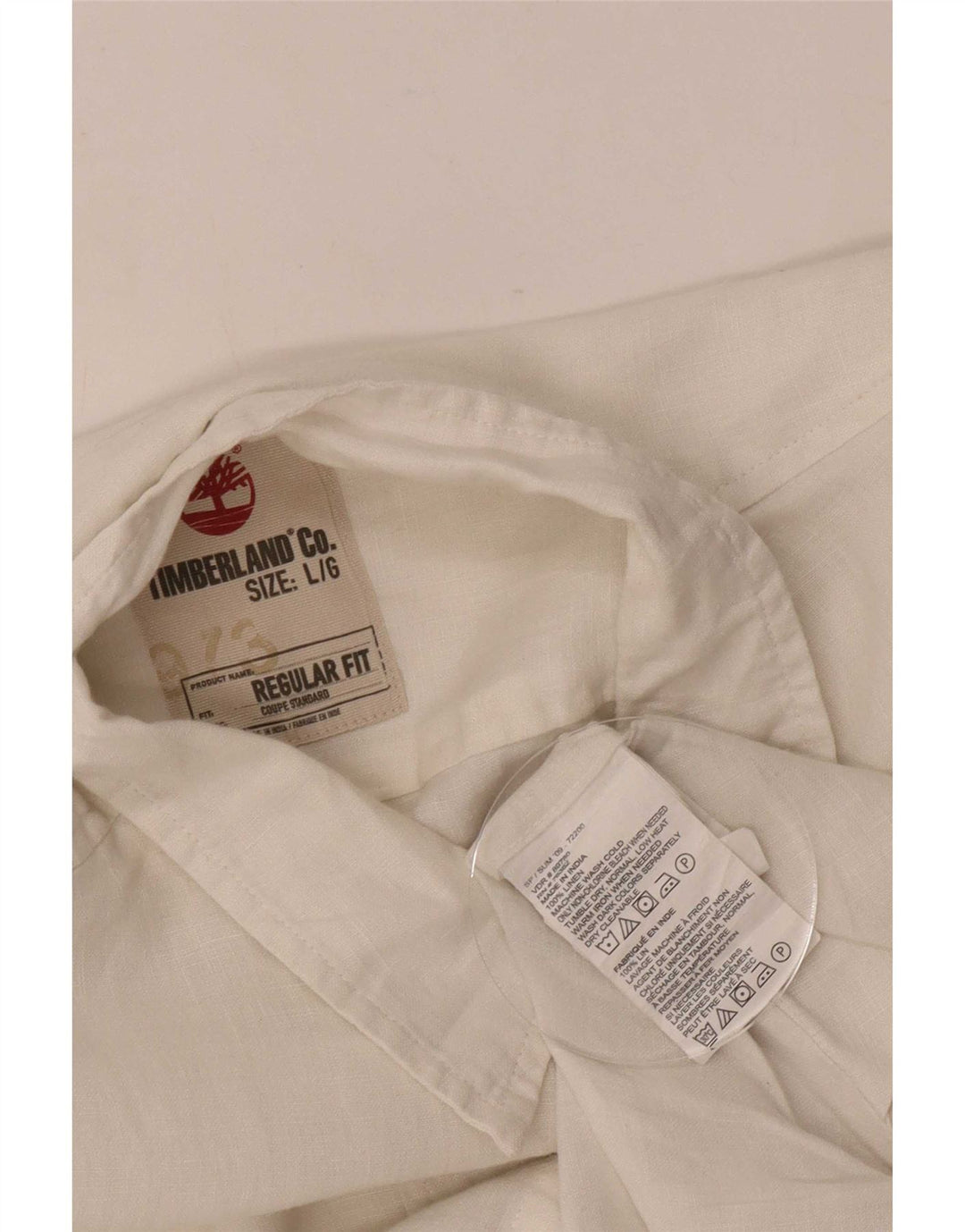 Camicia Timberland da uomo vestibilità regolare grande lino bianco