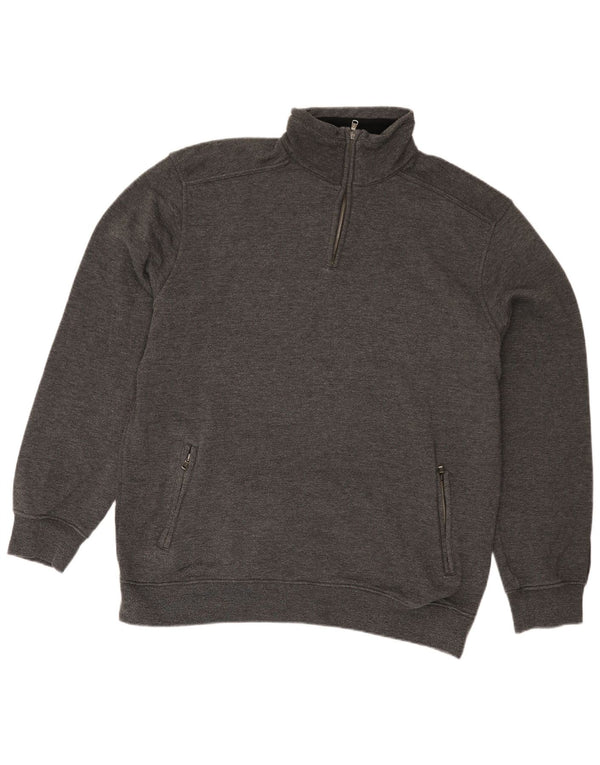 Felpa Champion da uomo con zip e collo maglione 3XL cotone grigio
