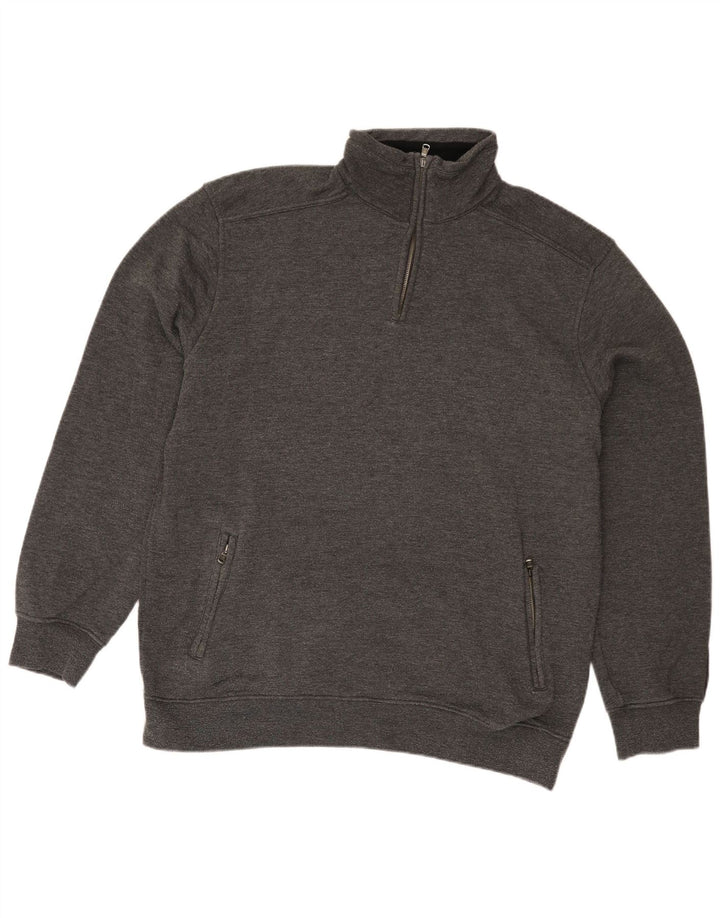 Felpa Champion da uomo con zip e collo maglione 3XL cotone grigio