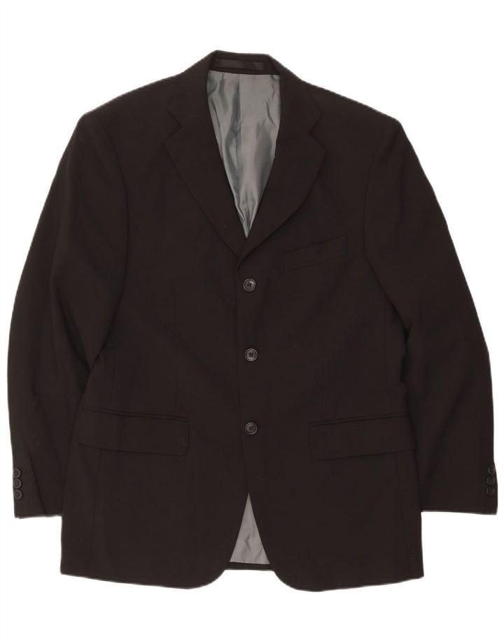 Giacca blazer corta da uomo a 3 bottoni Marks & Spencer UK 38 media nera