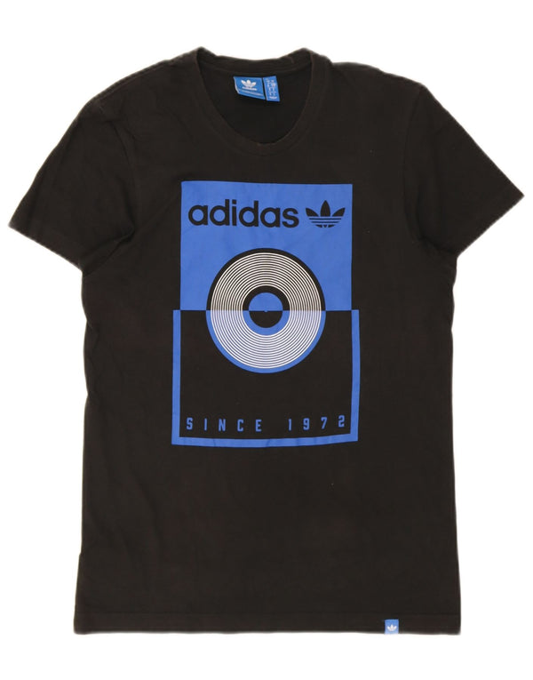 T-shirt grafica da uomo Adidas Top piccola nera