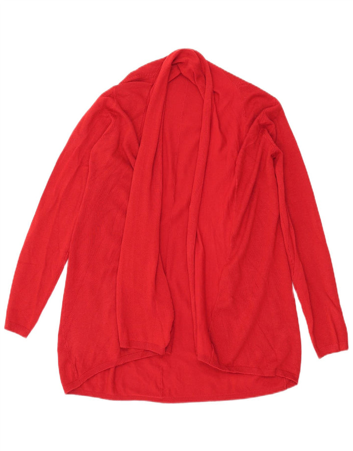 Maglione cardigan aperto da donna Zara UK 10 piccolo rosso viscosa