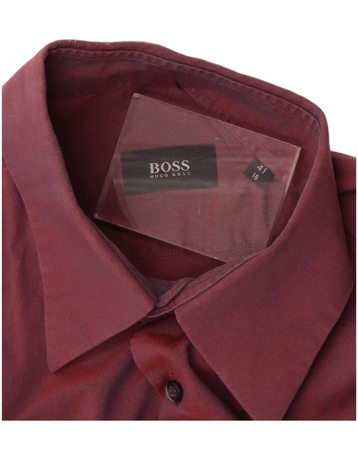 Camicia da uomo Hugo Boss taglia 41 16 grande bordeaux