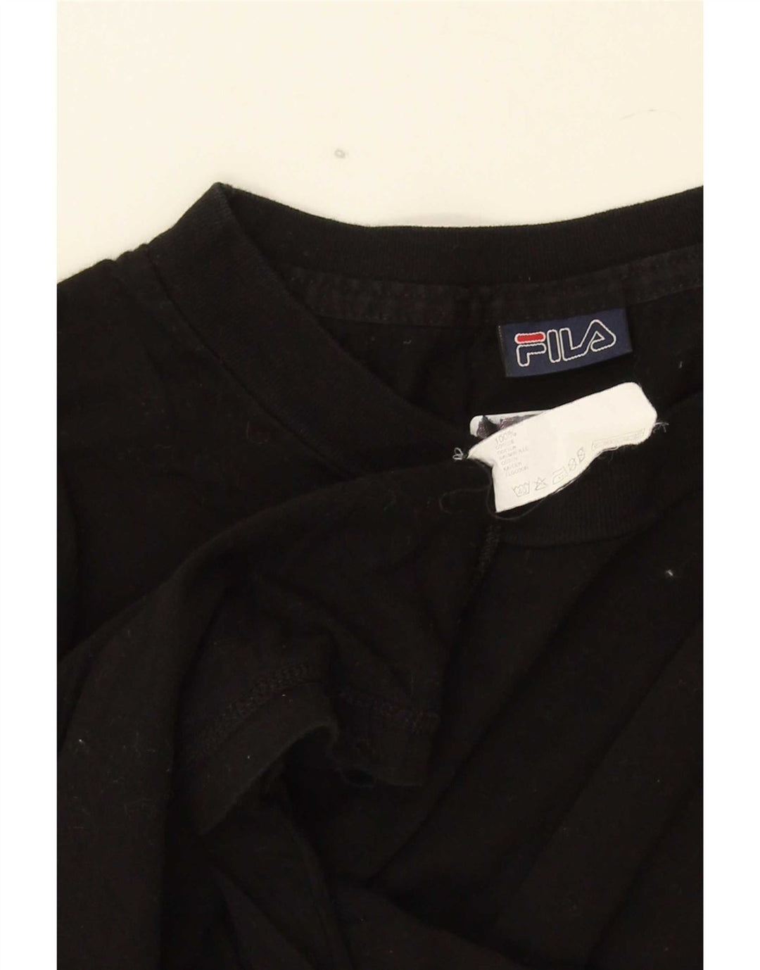 T-shirt Fila da uomo Top in cotone nero medio