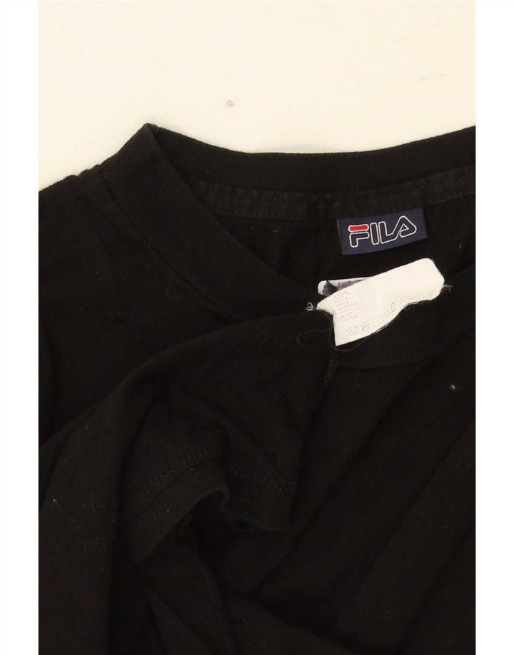T-shirt Fila da uomo Top in cotone nero medio