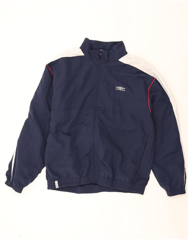 Giacca da ginnastica grafica da uomo Umbro XL XL in poliestere color block blu navy