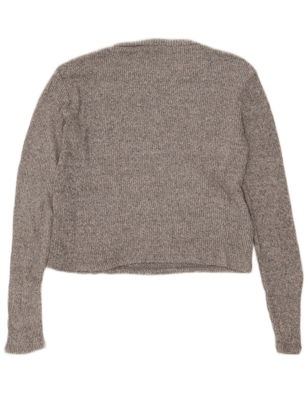 Top Zara da donna a maniche lunghe UK 16 grande in viscosa grigia