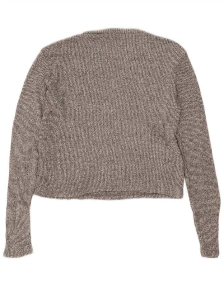 Top Zara da donna a maniche lunghe UK 16 grande in viscosa grigia