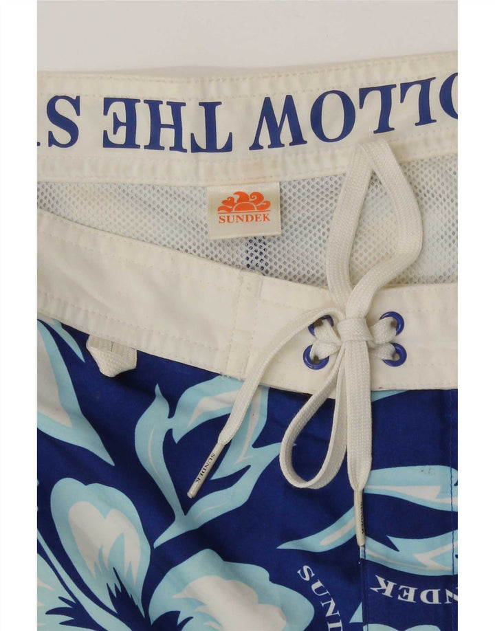 Pantaloncini da bagno da uomo Sundek piccoli fiori blu