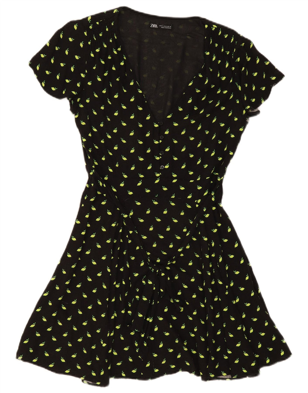 Abito a trapezio da donna Zara UK 12 medio nero maculato