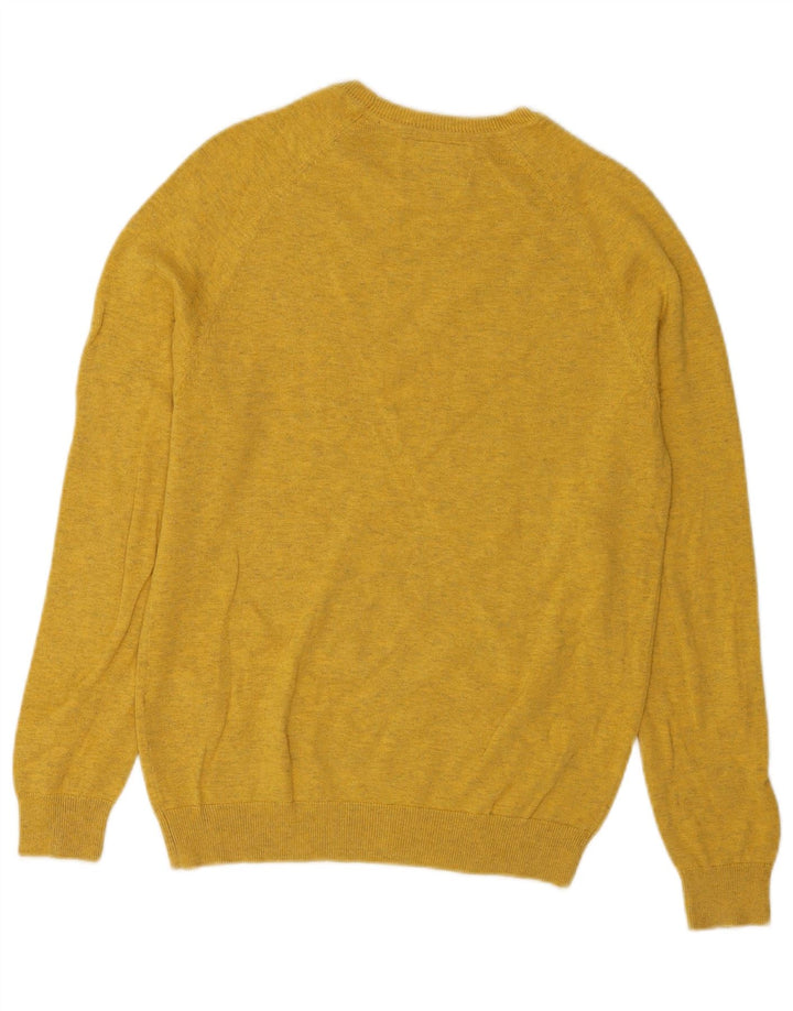 Maglione da uomo girocollo Superdry in cotone chiazzato giallo piccolo