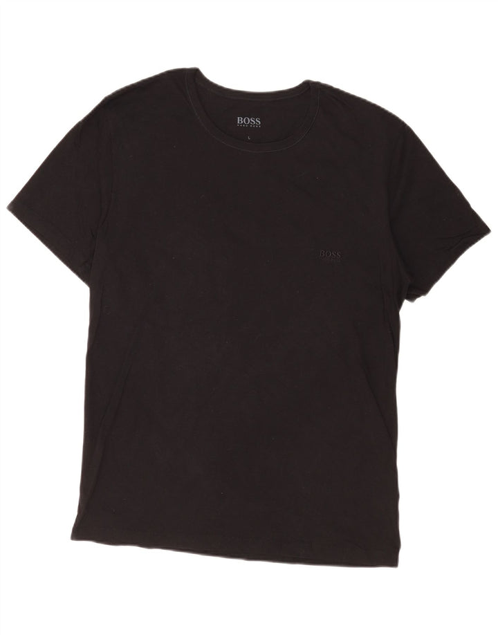 T-shirt da uomo Hugo Boss Top grande in cotone nero