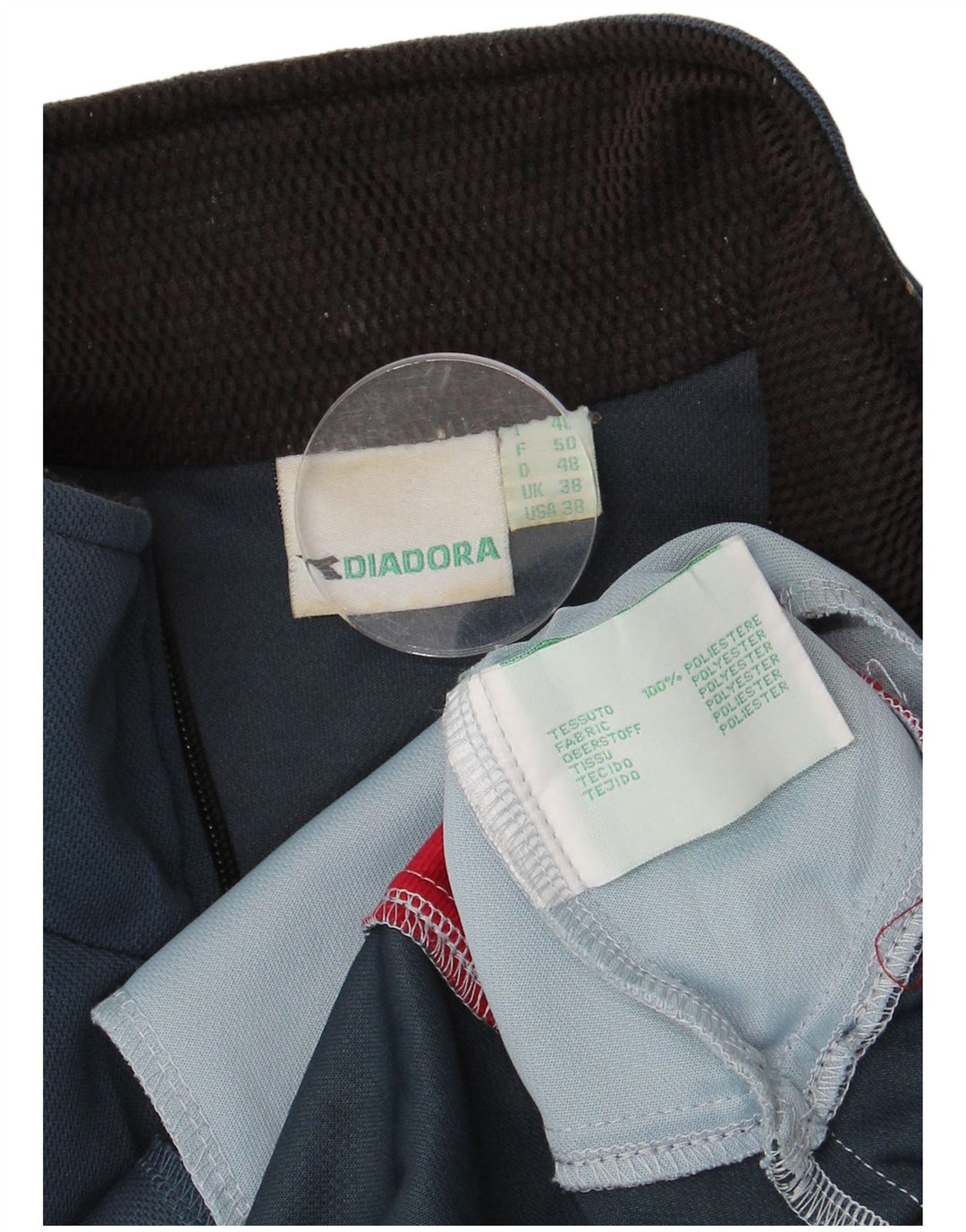 DIADORA Giacca da tuta da uomo UK 38 Medium Blu Navy Colourblock