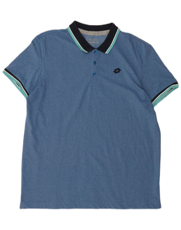 Polo da uomo LOTTO 2XL Blu Colourblock