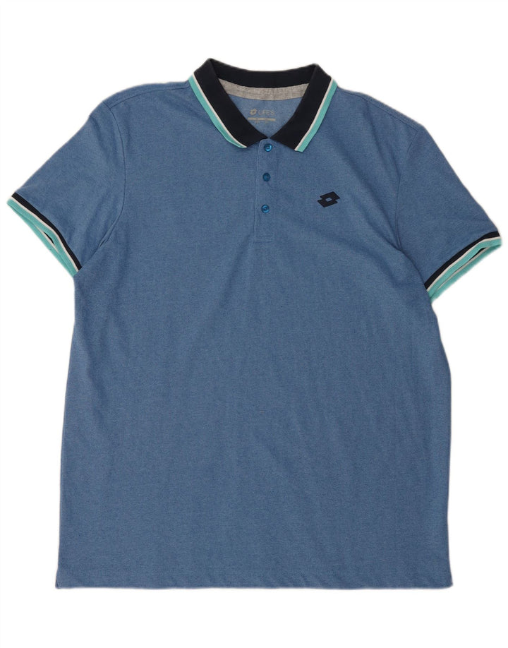 Polo da uomo LOTTO 2XL Blu Colourblock