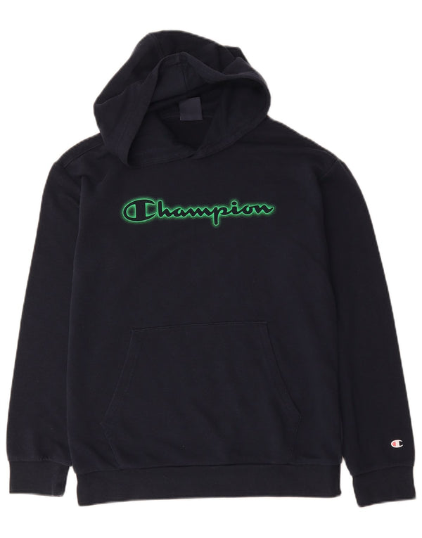 Maglione con cappuccio grafico da ragazzo Champion 13-14 anni XL Blu navy