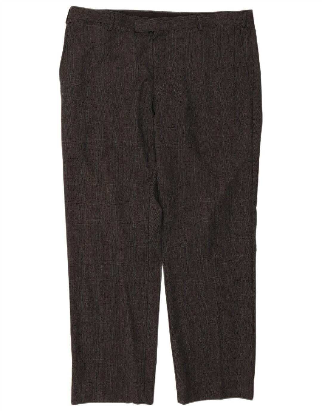Pantaloni da abito dritti autografi da uomo Marks & Spencer W40 L31 a quadri grigi