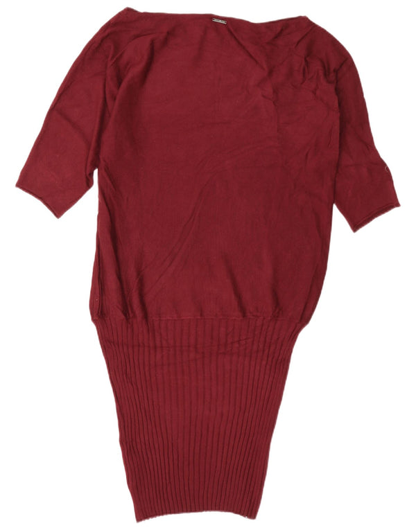 Abito da donna Liu Jo con maniche a 3/4 oversize a vita bassa UK 6 XS Bordeaux