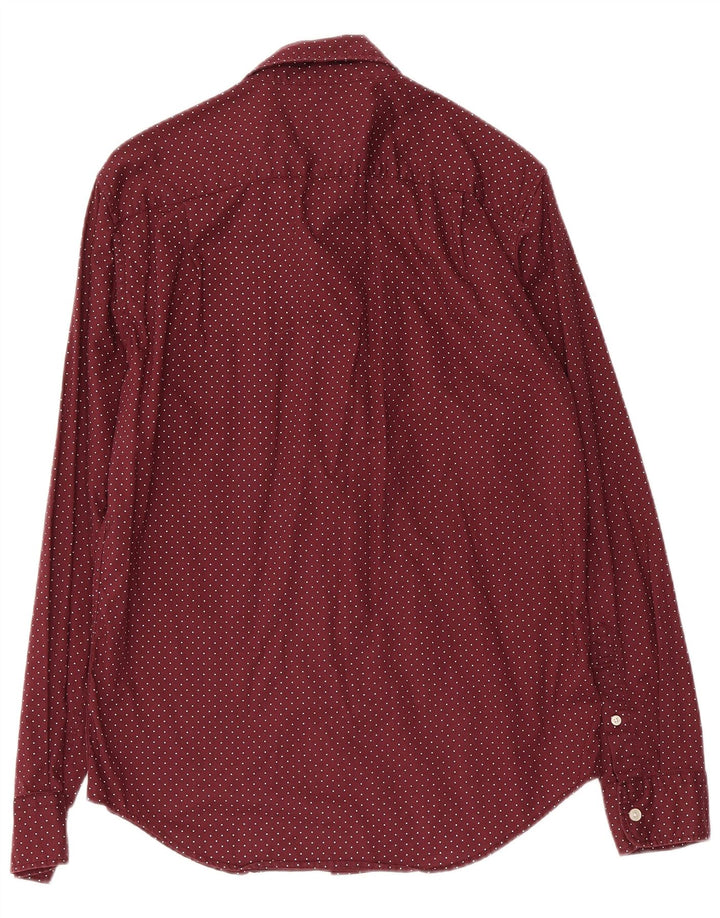 Camicia da uomo American Eagle piccola in cotone maculato bordeaux