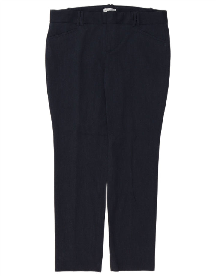 CALVIN KLEIN Pantaloni casual slim da donna US 10 Large W36 L29 Blu navy