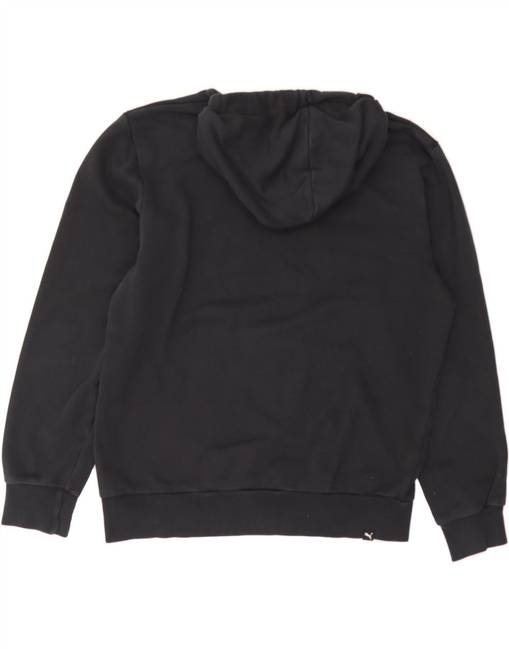 PUMA Mens Graphic Hoodie Jumper Small Black Cotton Vintage Puma and Second-Hand Puma from Messina Hembry 