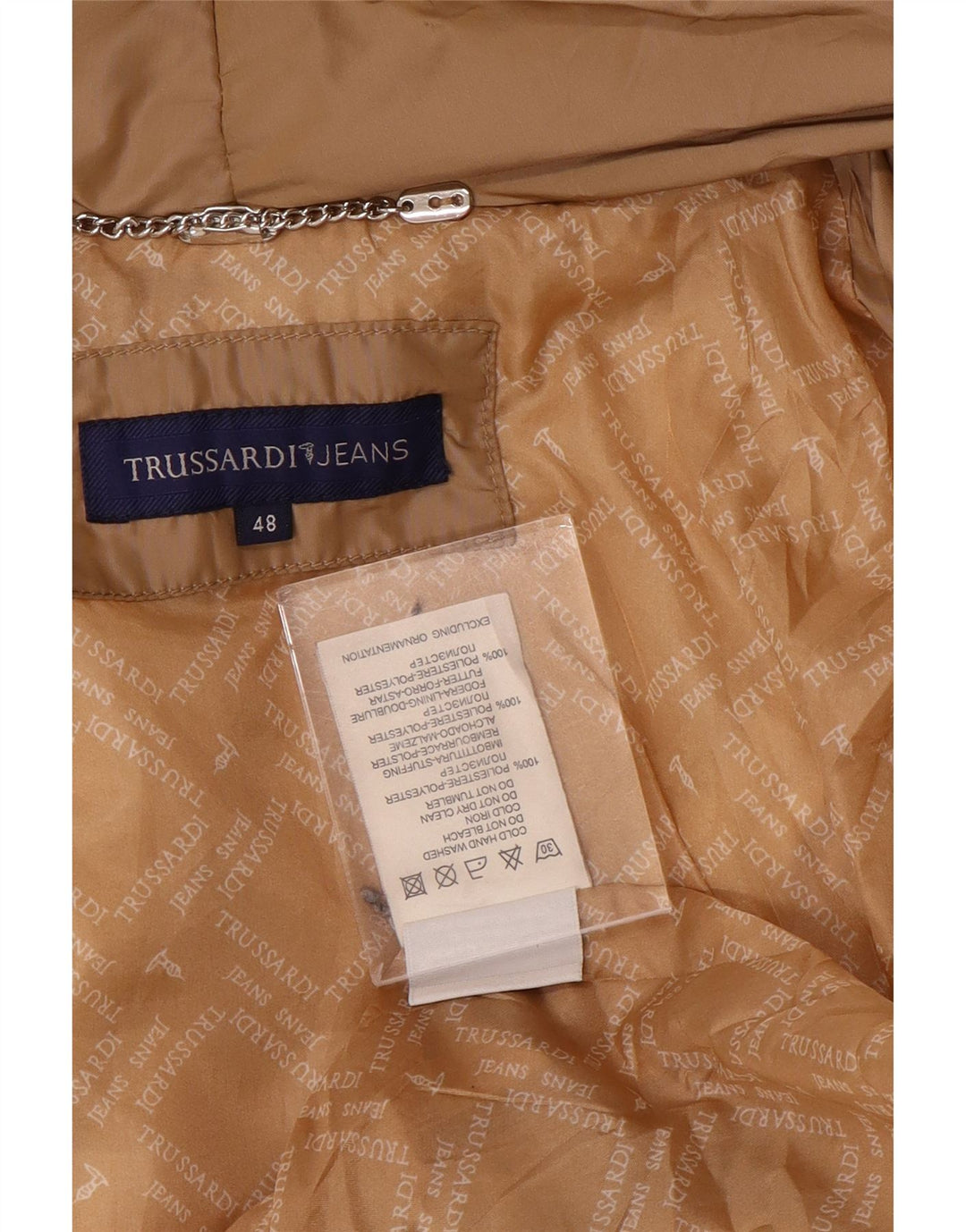 Giubbotto Imbottito Donna TRUSSARDI JEANS IT 48 XL Beige Poliestere