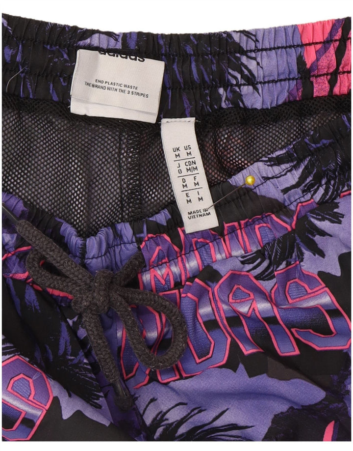 Pantaloncini da bagno grafici da uomo Adidas in poliestere floreale multicolore medio
