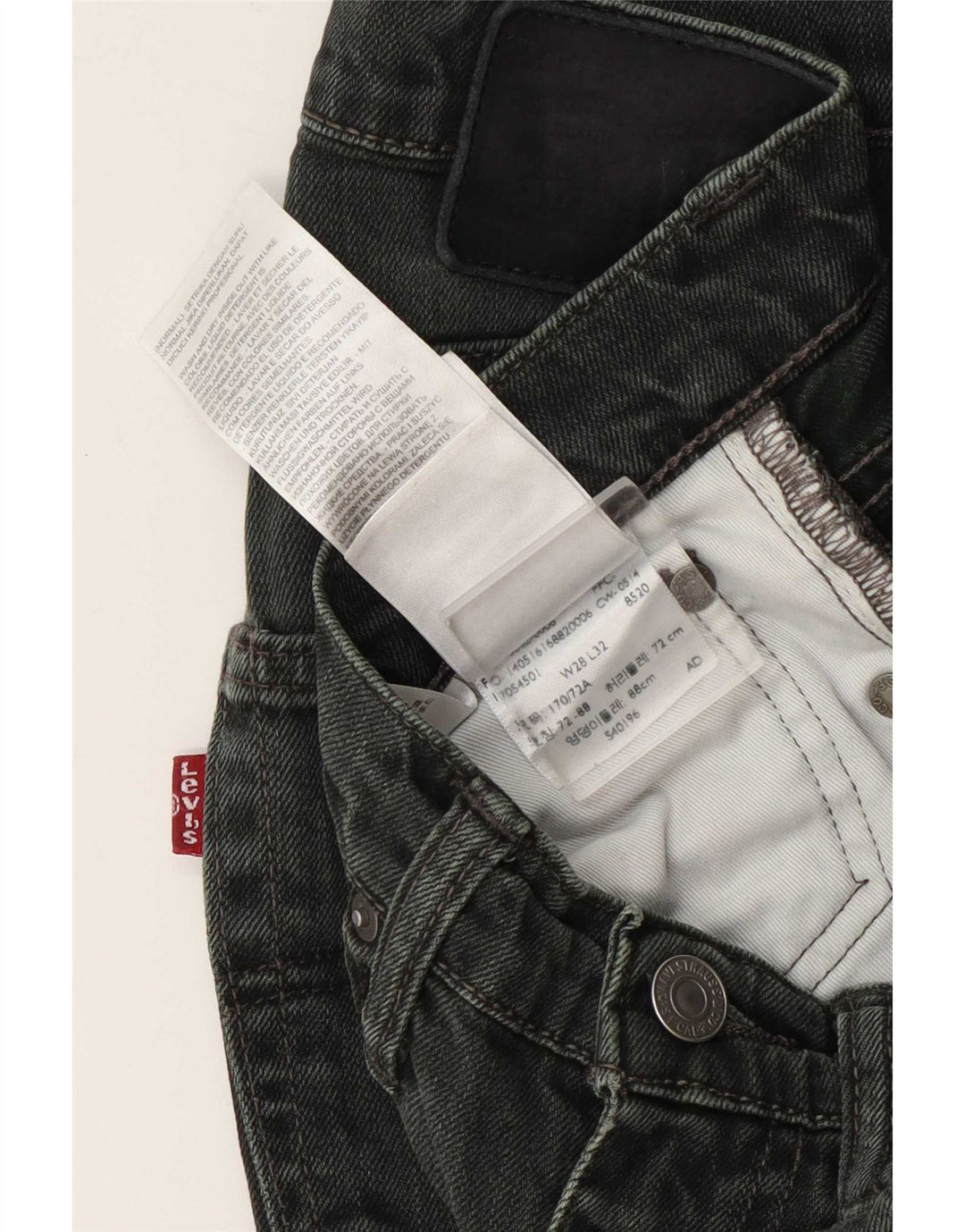 Jeans slim da donna Levi's W28 L32 cotone verde