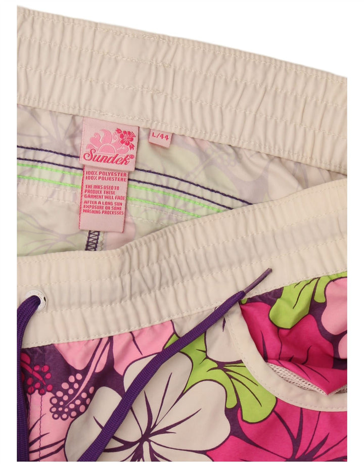 Pantaloncini da bagno da donna Sundek UK 16 Grande poliestere floreale multicolore