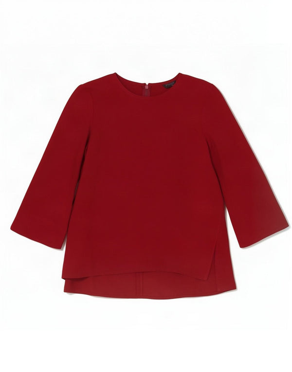 Topshop Camicetta da donna con maniche a 3/4 Top UK 8 Small Bordeaux