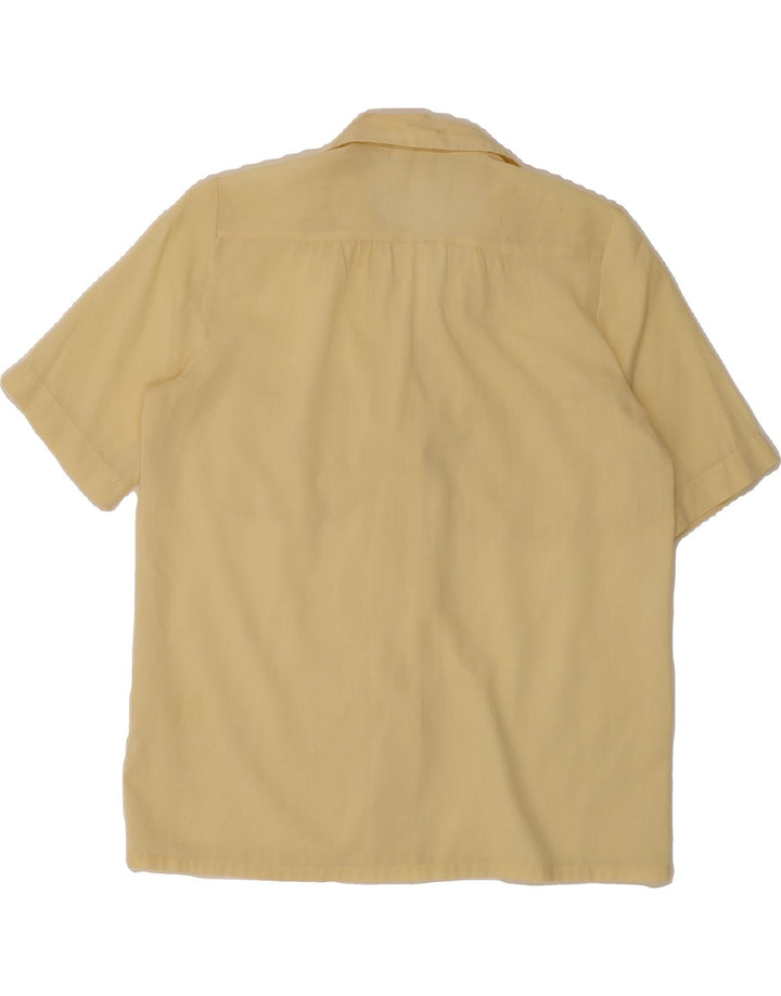 VINTAGE Womens Short Sleeve Shirt EU 38 Medium Yellow Polyester Vintage Vintage and Second-Hand Vintage from Messina Hembry 