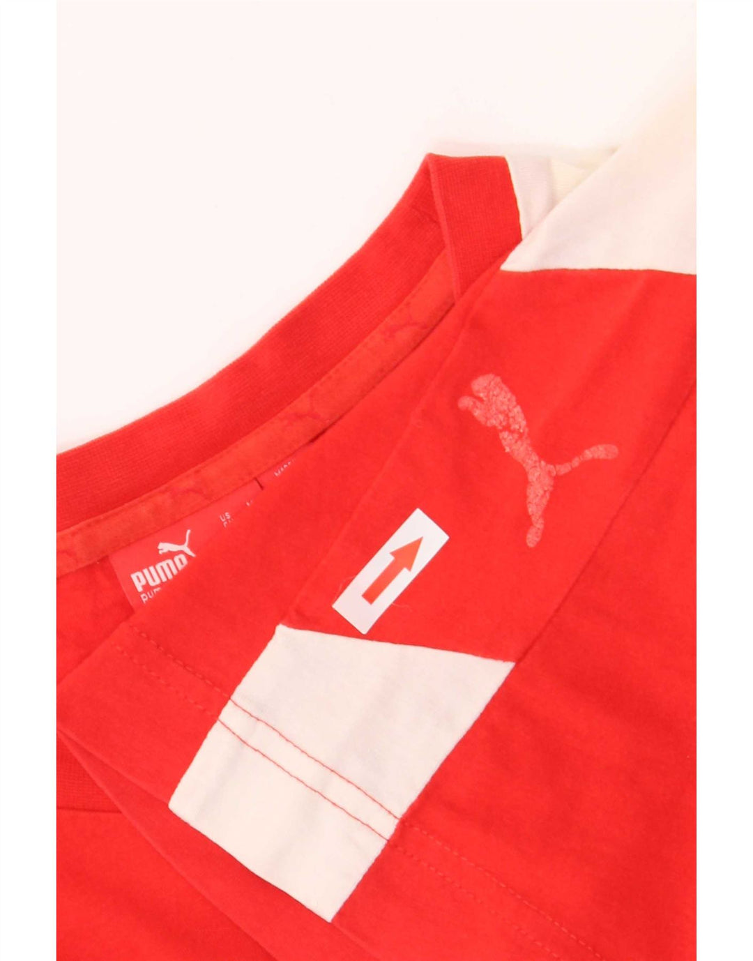 T-shirt grafica da uomo Puma Top rosso medio color block