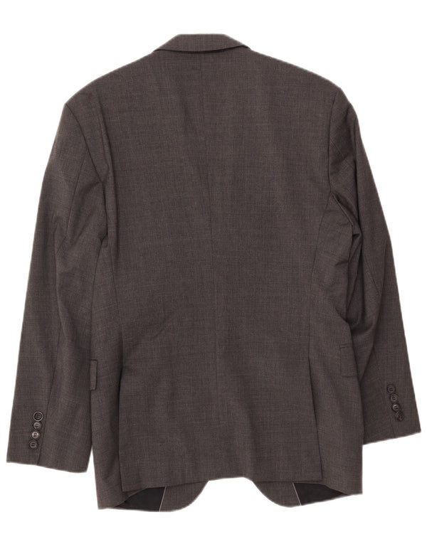 HUGO BOSS Mens 2 Button Blazer Jacket EU 48 Medium Grey Wool