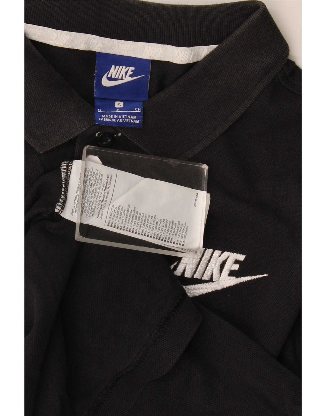 Polo Nike da uomo piccola in cotone nero