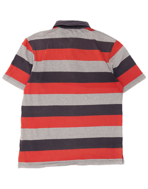 Polo da uomo Tommy Hilfiger grande in cotone a righe multicolori