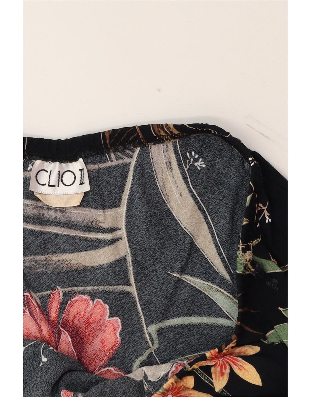 CLIO Womens A-Line Skirt W32 Large  Black Floral Vintage Clio and Second-Hand Clio from Messina Hembry 