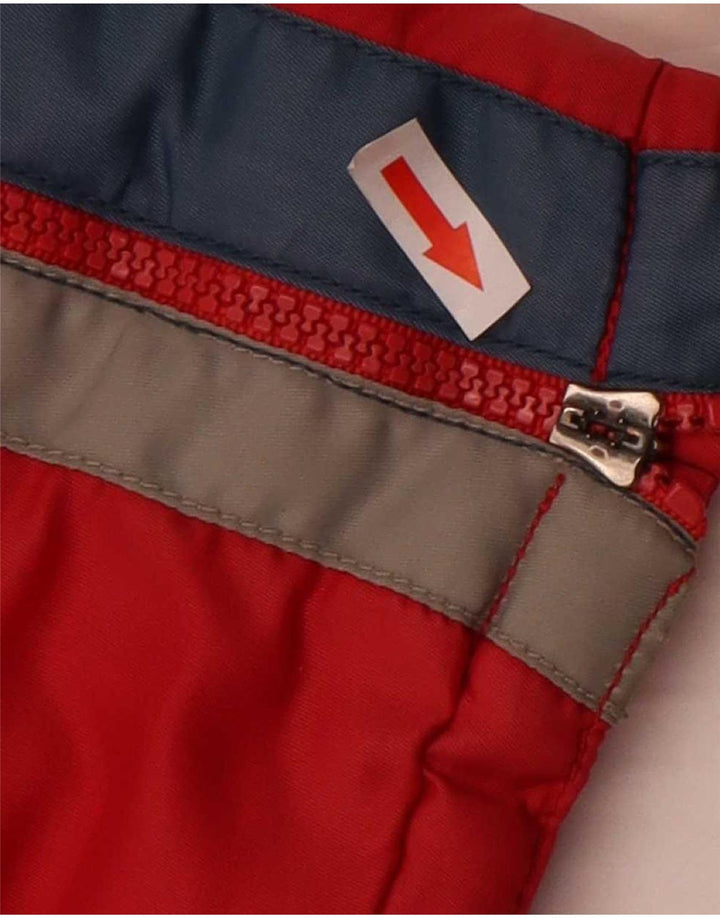 Giubbotto bomber vintage da uomo UK 36 piccolo poliestere color block rosso