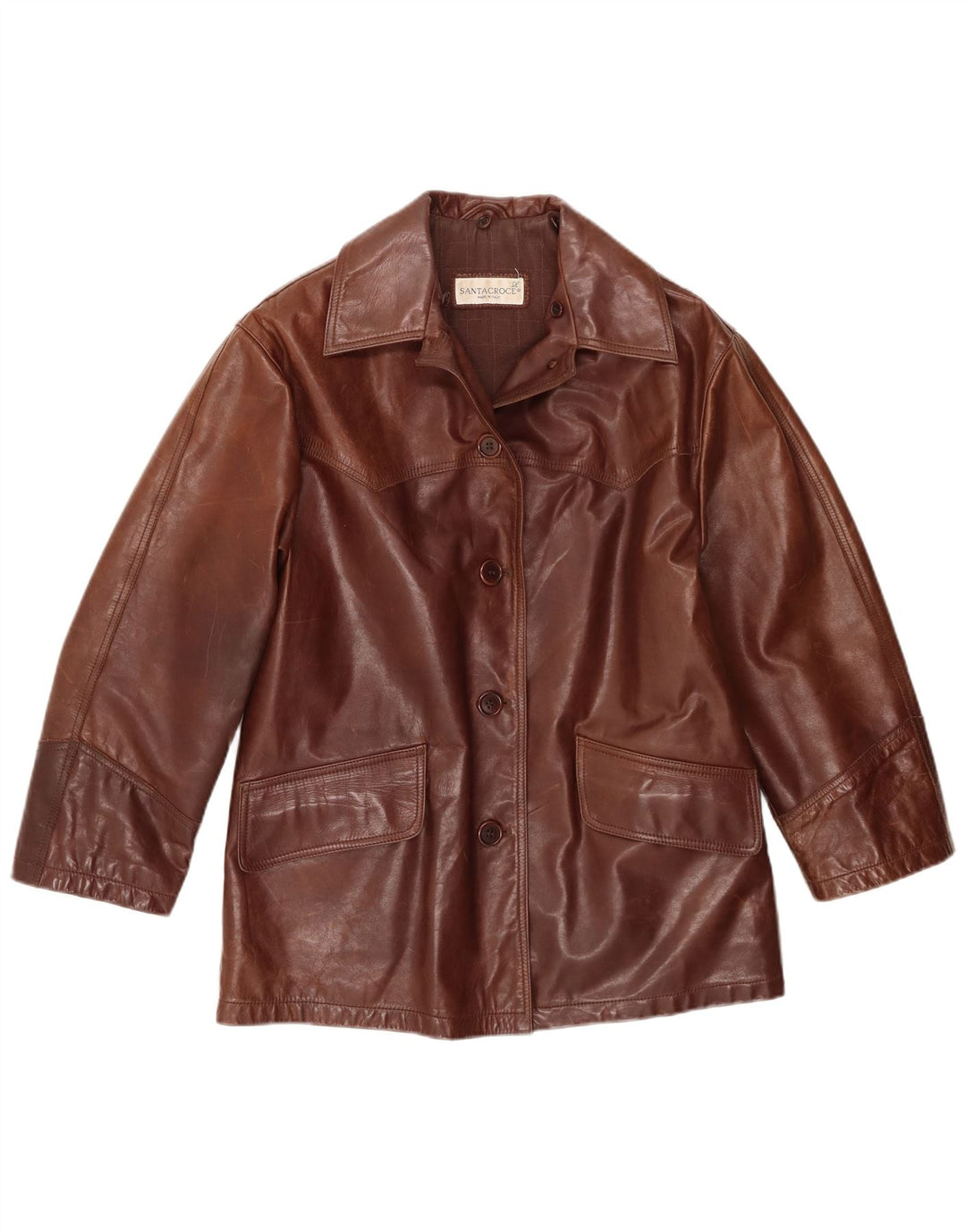 Giacca in Pelle Donna Santacroce IT 42 Pelle Marrone Medio