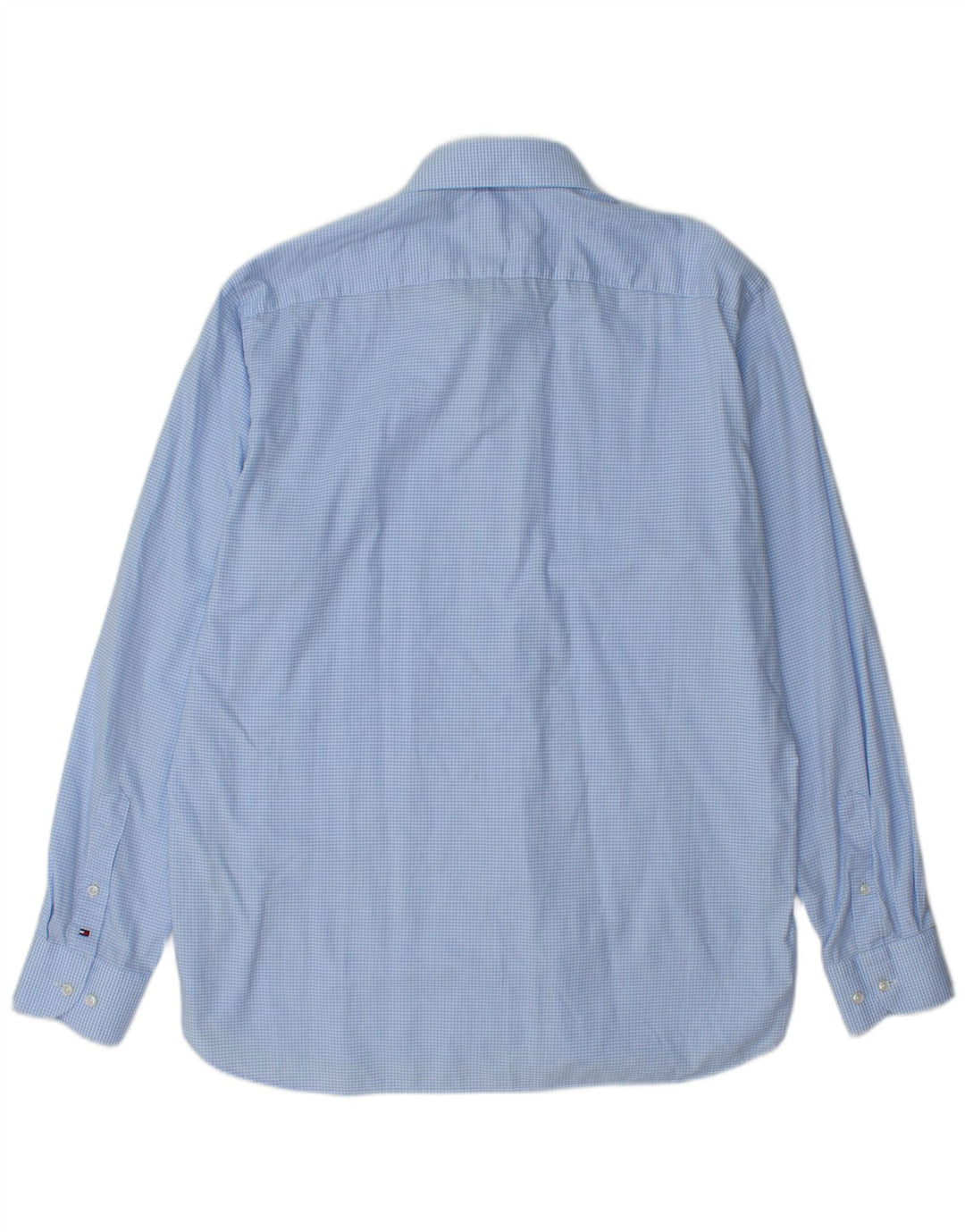 TOMMY HILFIGER Mens Regular Fit Shirt Size 43 17 XL Blue Gingham Cotton
