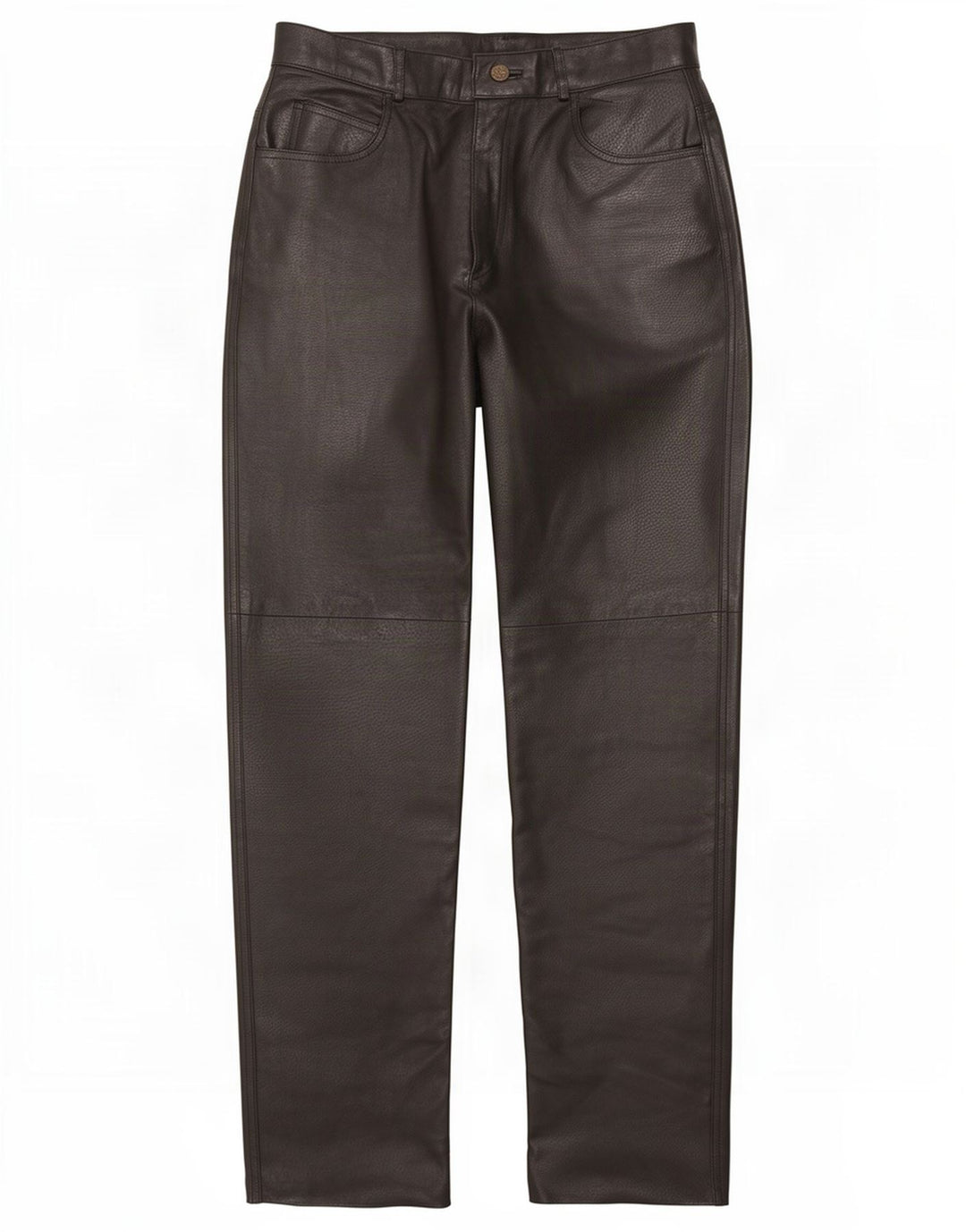 Pantaloni dritti in pelle vintage da donna EU 40 medi W29 L31 neri