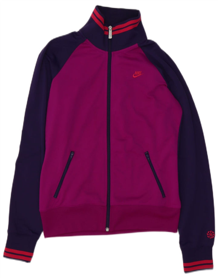Giacca da tuta da donna NIKE UK 12 Poliestere color block viola medio