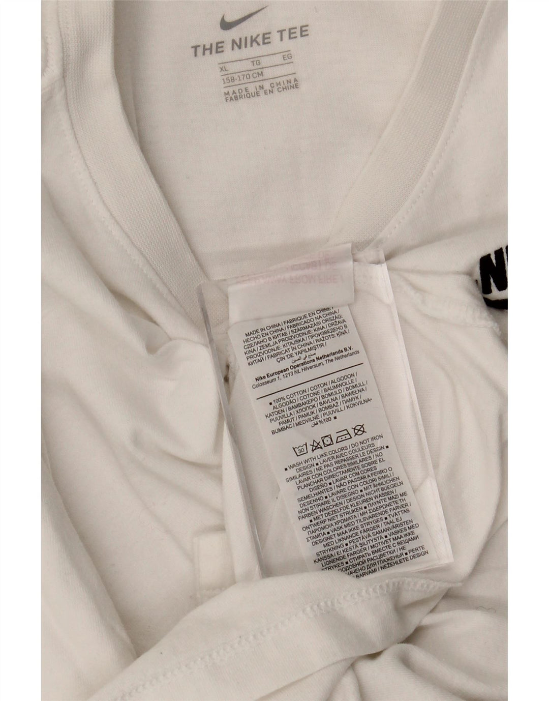 NIKE Boys Top Long Sleeve 13-14 Years XL White Cotton Vintage Nike and Second-Hand Nike from Messina Hembry 