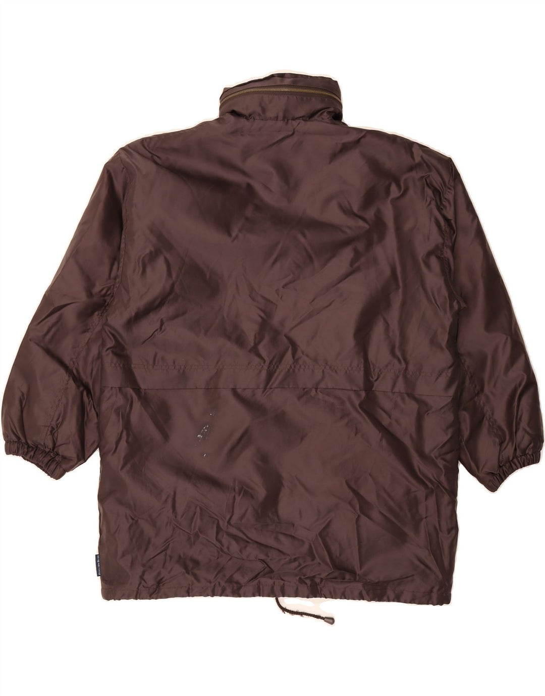 VINTAGE Mens Loose Fit Hooded Rain Jacket UK 38 Medium Brown Polyester Vintage Vintage and Second-Hand Vintage from Messina Hembry 