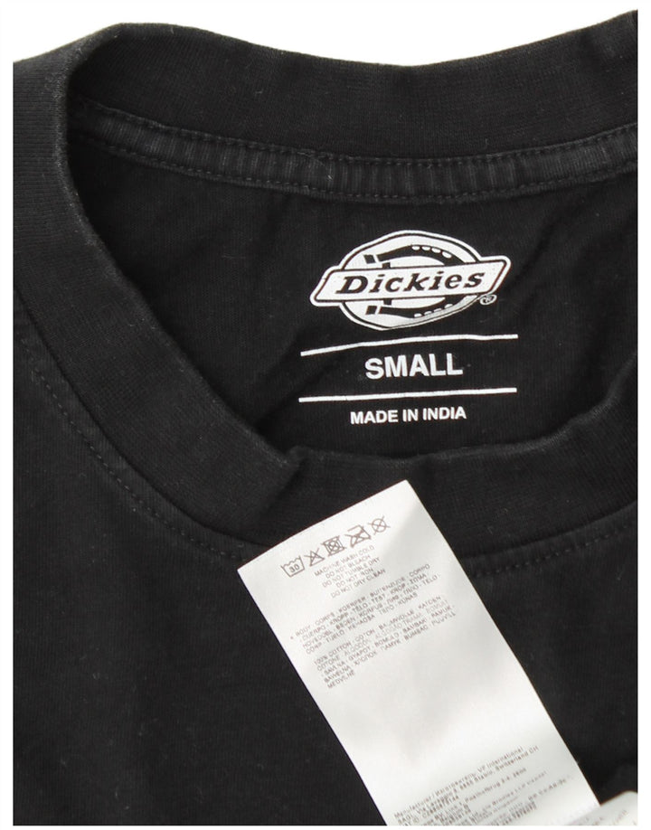 DICKIES T-shirt grafica da uomo con grafica piccola in cotone nero